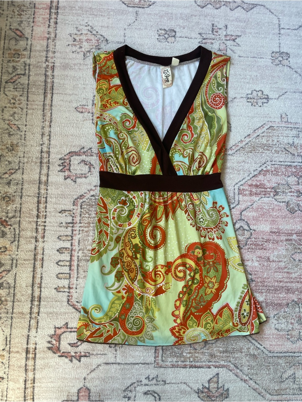 L8ter Y2k Paisley Boho Tank Fairycore Womens M/L